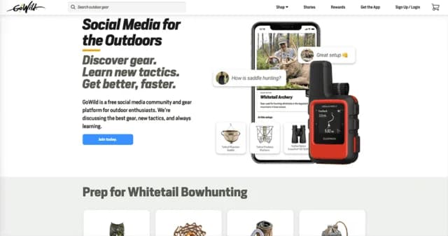 Social Media Community and Gear Platform website preview