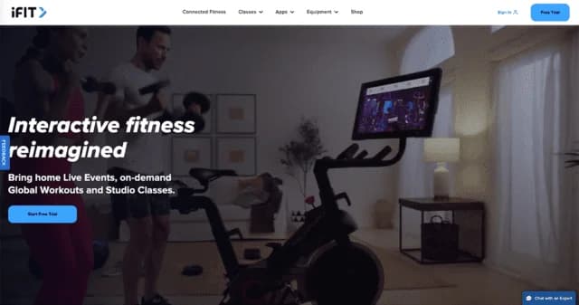 Workouts and Studio Classes website preview